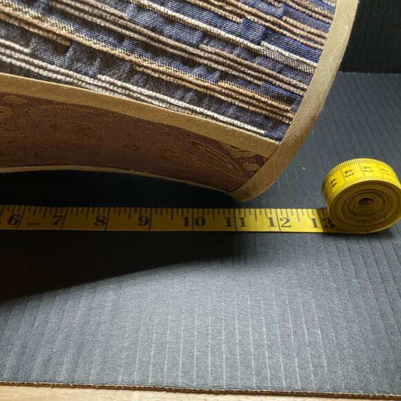 Vintage STIFFEL Multi color/patterned Fabric Bell Shape Lampshade. Pre-owned - Picture 8 of 10